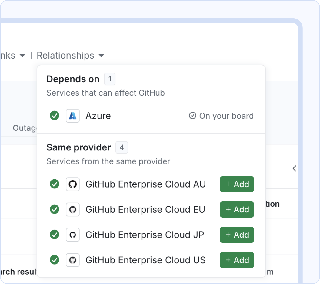 Explore relationships between services