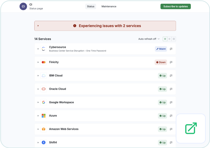 Status page example 1