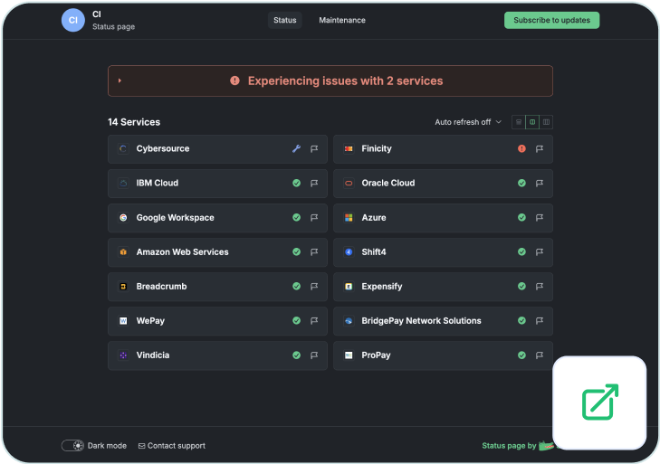 Status page example 2