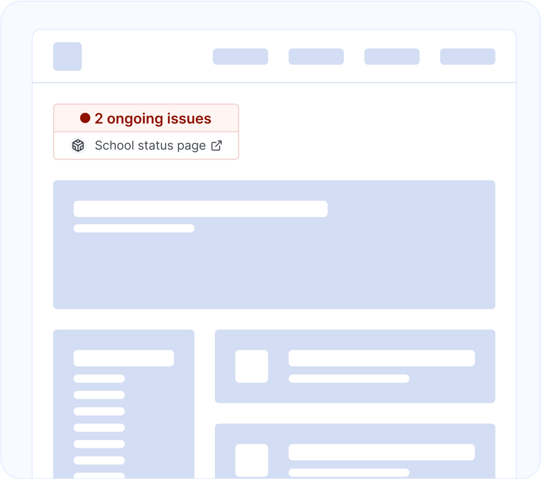 Embed status page to reduce support tickets