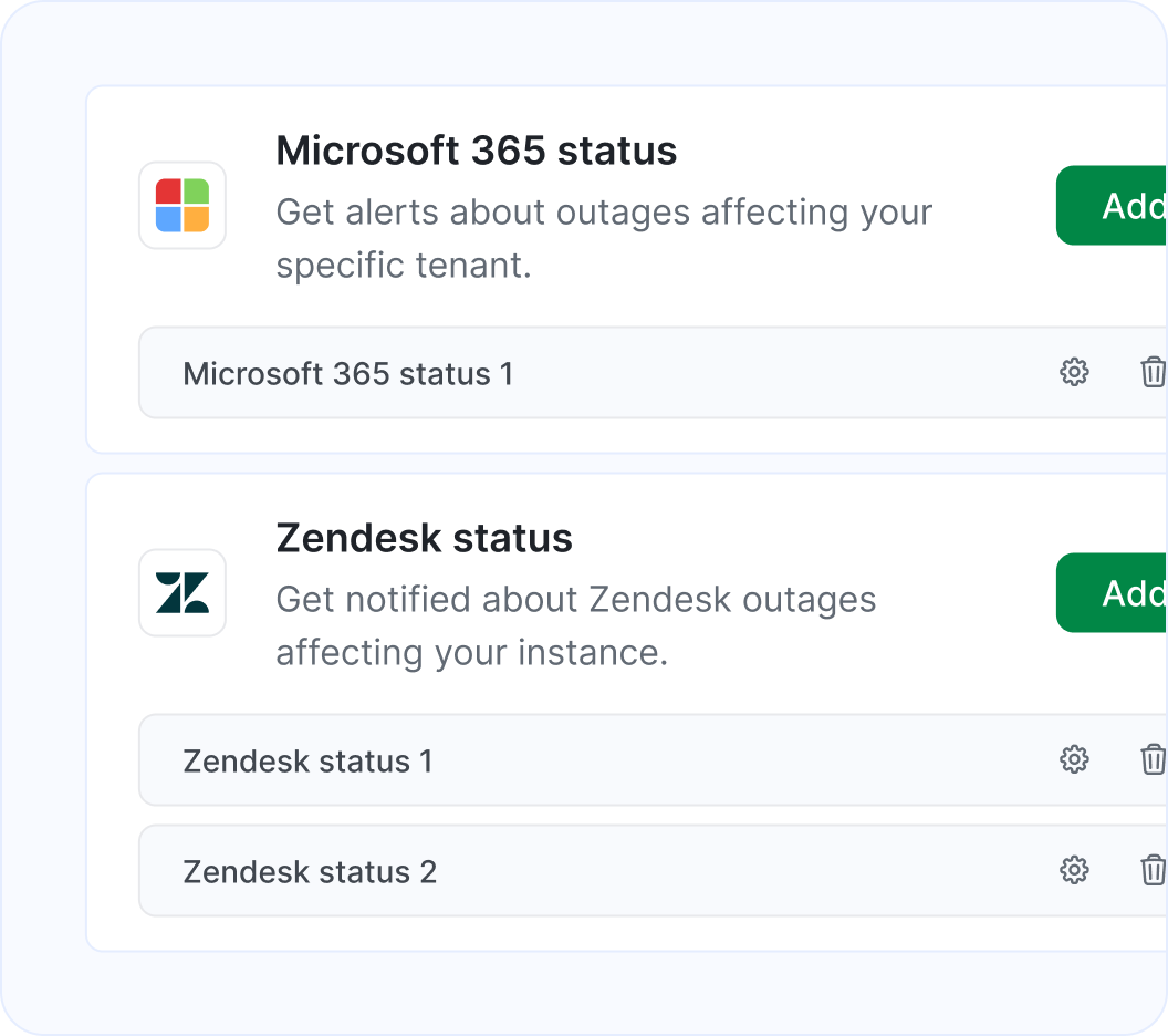 Private status integrations