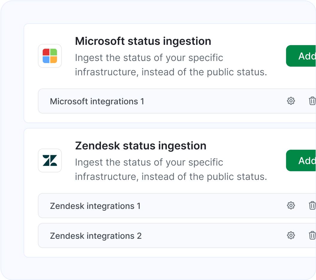 Private status ingestion