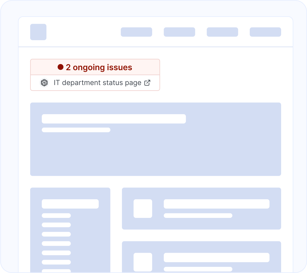 Embed status page to reduce support tickets