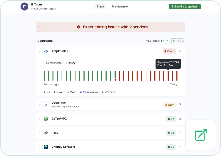 Status page example 1