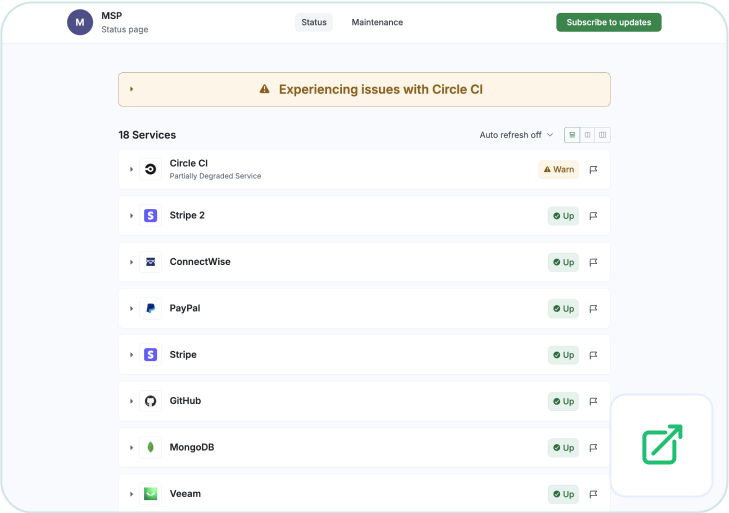 Status page example 1